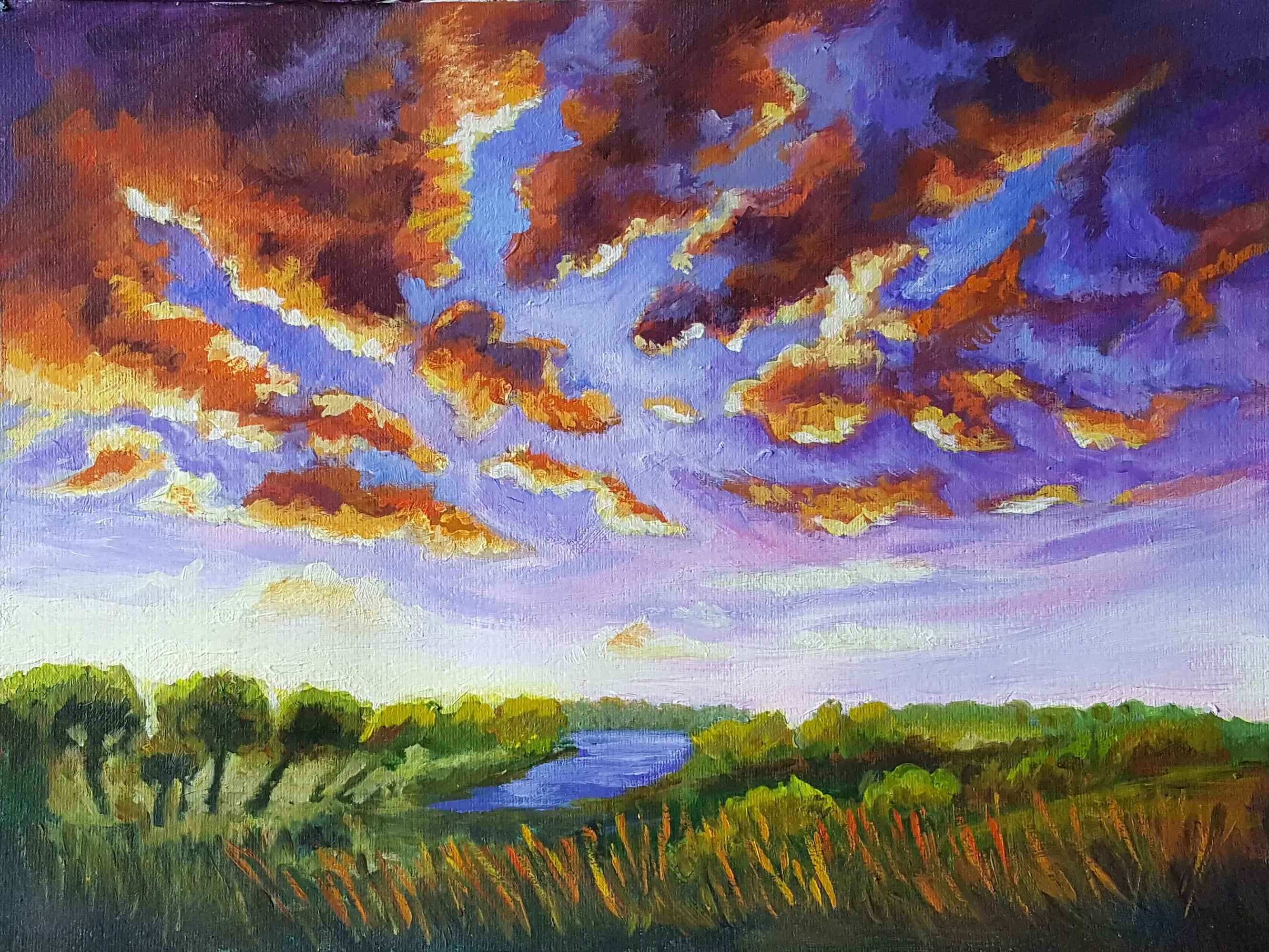 Zapad slunce. akryl 30x40